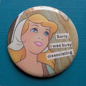 FREE with $25 Purchase! Cinderella Handmade Vintage 2.25" Button